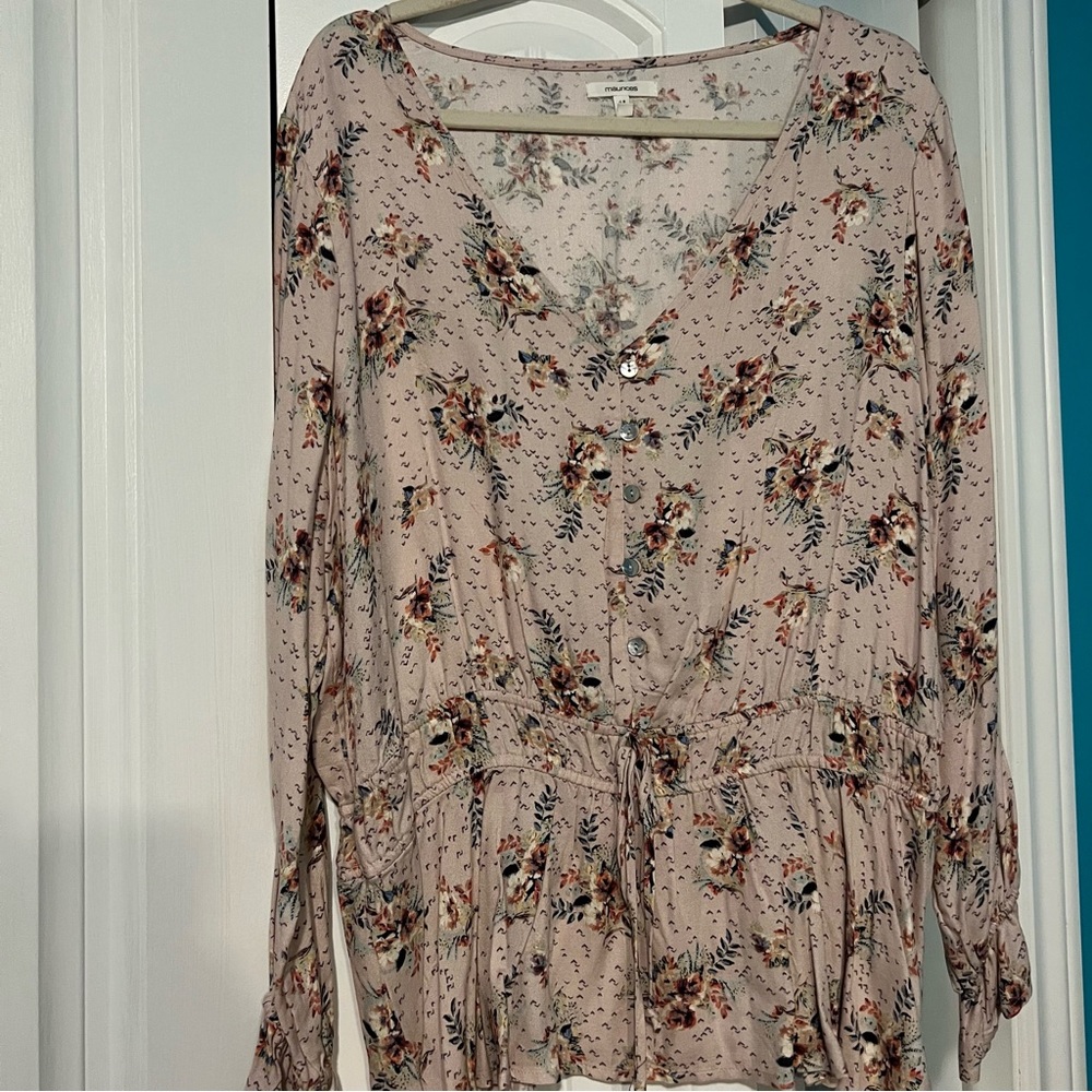 Maurice’s Floral Peplum Blouse 0